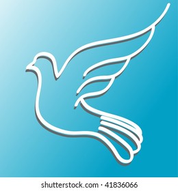 dove on blue
