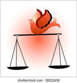 dove on scales of justice