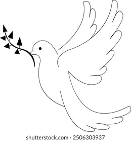 Dove outline – Symbol of Peace Vector Art