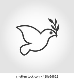 Dove outline thin symbol.