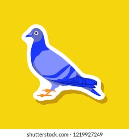 dove paper sticker on stylish background