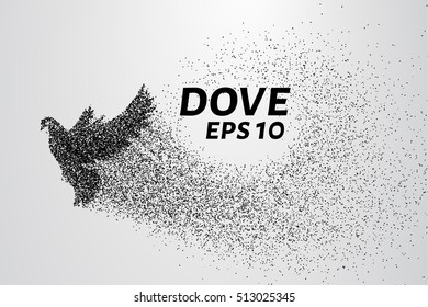 The dove of the particles. Dove consists of small circles and dots.