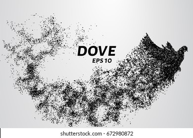 The dove of the particles. Dove consists of small circles and dots. Vector illustration.