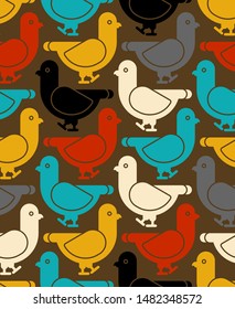 Dove pattern seamless. Pigeon background. vector illustration
 
