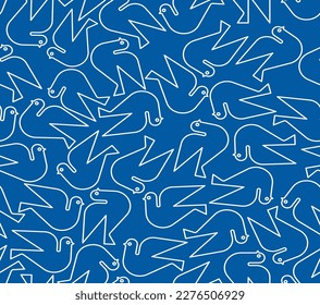 Dove pattern seamless. Pigeon background. Ornament of kids fabric