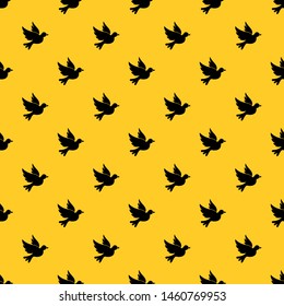 Dove pattern seamless vector repeat geometric yellow for any design