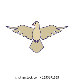 Dove peace bird cartoon blue lines