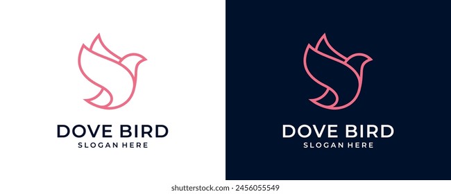 dove of peace bird logo design vector