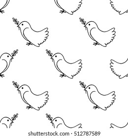 dove of peace bird pattern line art
