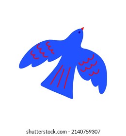 Dove of peace bird. Trendy poster. Peace and Love concept vector illustration.