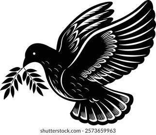 Dove of Peace Carrying an Olive Branch