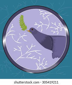 dove of peace in a circular frame