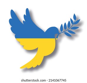 
Dove of peace in the colors of the Ukrainian flag. Vector logo.