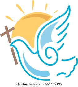 Dove for peace with cross