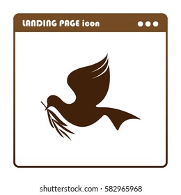 Dove. Peace day concept, icon for the landing page