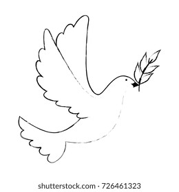 dove of peace flying with olive branch