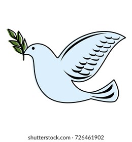 Dove Peace Flying Olive Branch Stock Vector (Royalty Free) 726461902