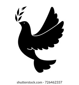 dove of peace flying with olive branch