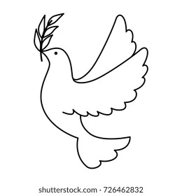 Peace Dove Simple Lineart Black Stock Vector (Royalty Free) 1860777196