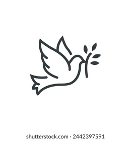 dove peace freedom pax christmas icon, vector illustration