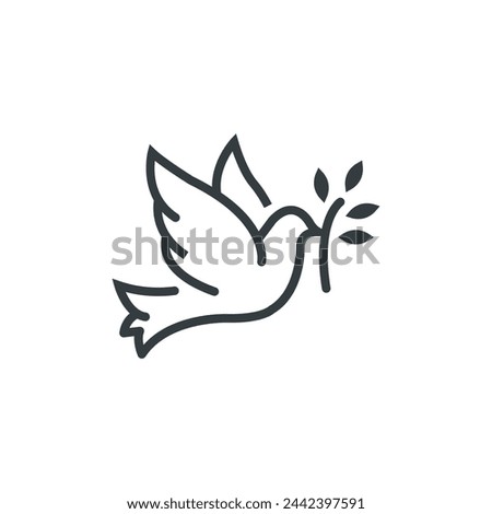 dove peace freedom pax christmas icon, vector illustration