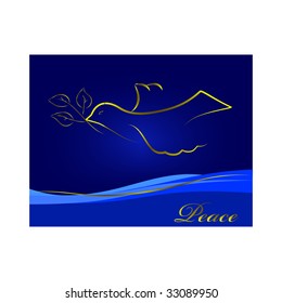 dove of peace holding an olive twig