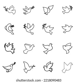 Dove of peace icon collection