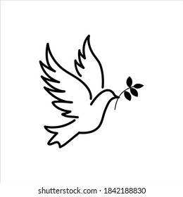 Dove of peace icon. Peace concept vector collection.