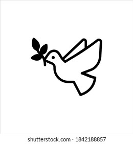 Dove of peace icon. Peace concept vector collection.