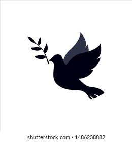 Dove of peace icon design template