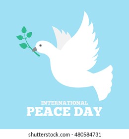 Dove of peace icon flat