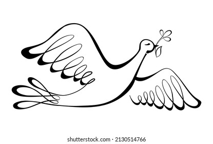 Dove of peace icon. Flying bird. Peace concept. Vector illustration