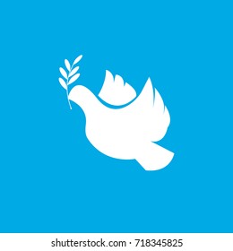 Dove of peace icon. Flying bird. Peace concept. Free Flying symbol. Vector simple icon for presentation, training, marketing, design, web. Can be used for creative template, logo.