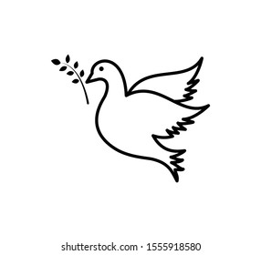 dove of peace icon vector logo template