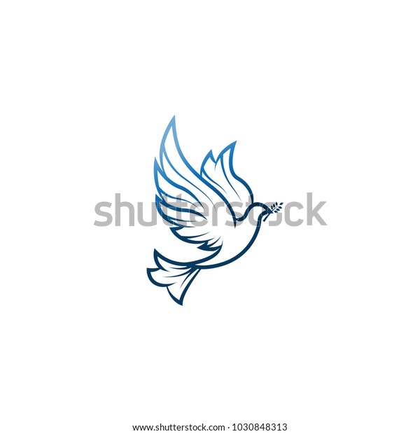平和のハト 地球の平和を象徴するオリーブの枝を持つハトのイラトス ラインアートの鳩 水墨画 ロゴとデザインのラインアート ベクターイラスト 平和のロゴ のベクター画像素材 ロイヤリティフリー