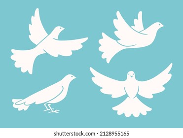 Dove of peace illustration set