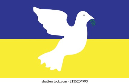 Dove of peace inside the Ukrainian flag