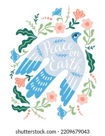 Dove of peace. Isolated illustration for card, poster, flyer and other use