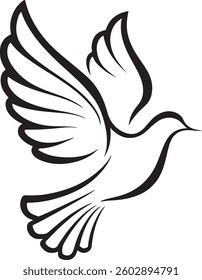  dove of peace line art vector