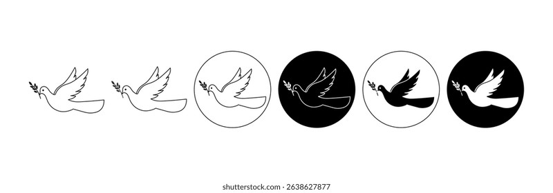 Dove of peace. Line icon. Flat icon.