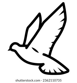 Dove of peace line icon, world peace concept, bird sign on white background, flying dove icon in outline style for mobile concept and web design. Vector graphics