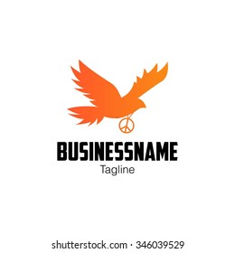 Dove and Peace Logo Vector Template