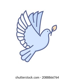 Dove of peace - modern colored line design style icon