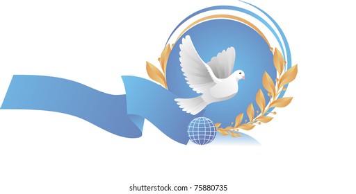 dove of peace near globe