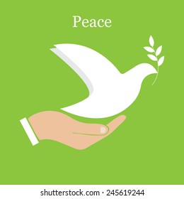 Dove Peace Olive Branch Stock Vector (Royalty Free) 245619244 ...