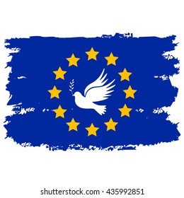  Dove of Peace on the flag of the European Union.