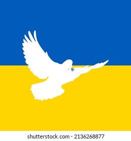 dove of peace on ukrainian flag vector illustration
