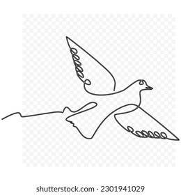 dove of peace, One continuous single line hand 