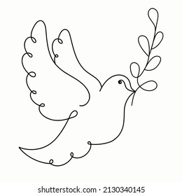 the dove of peace in one line