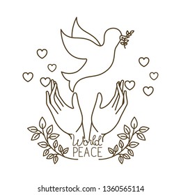 dove of peace with open hands avatar character